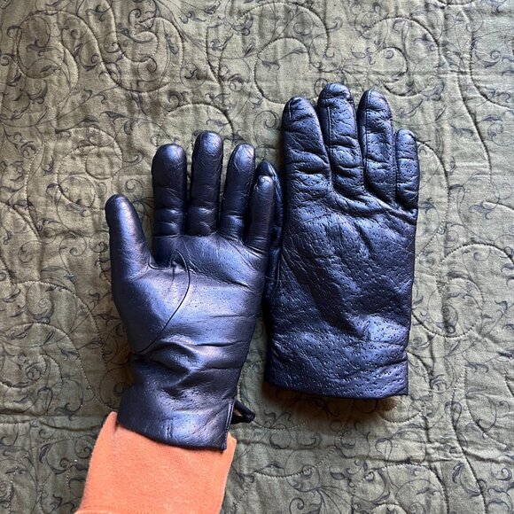 Vintage Fur Lined Leather Gloves, Women's Medium - Picture 6 of 7
